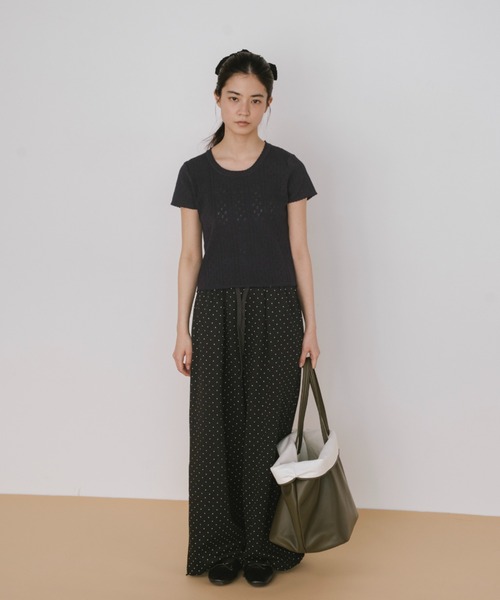 duei(デュイ)の「アイレットハーフスリーブトップス(Tシャツ/カットソー・レディース・ネイビー/ホワイト・FREE)」の9枚目の写真