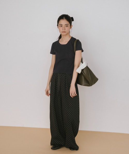 duei(デュイ)の「アイレットハーフスリーブトップス(Tシャツ/カットソー・レディース・ネイビー/ホワイト・FREE)」の10枚目の写真