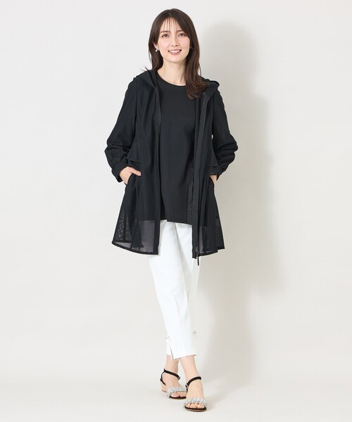 TO BE CHIC（トゥー ビー シック）の「ラッセルエアリー ロングブルゾン（ブルゾン・レディース・ブラック/オフホワイト・40）」の4枚目の写真