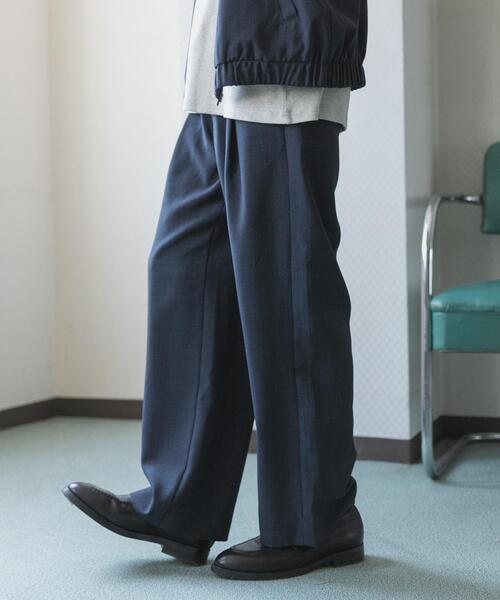 SENSE OF PLACE by URBAN RESEARCH（センスオブプレイスバイアーバンリサーチ）の「『UR TECH DRYLUXE』リネンライクワイドパンツ（その他パンツ・メンズ・ネイビー/パープル/ブラック・LARGE/MEDIUM）」の3枚目の写真