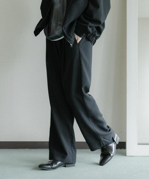 SENSE OF PLACE by URBAN RESEARCH（センスオブプレイスバイアーバンリサーチ）の「『UR TECH DRYLUXE』リネンライクワイドパンツ（その他パンツ・メンズ・ネイビー/パープル/ブラック・LARGE/MEDIUM）」の7枚目の写真