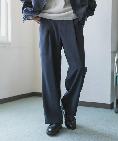 SENSE OF PLACE by URBAN RESEARCH（センスオブプレイスバイアーバンリサーチ）の「『UR TECH DRYLUXE』リネンライクワイドパンツ（その他パンツ・メンズ・ネイビー/パープル/ブラック・LARGE/MEDIUM）」の13枚目の写真