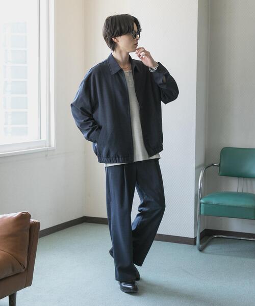 SENSE OF PLACE by URBAN RESEARCH（センスオブプレイスバイアーバンリサーチ）の「『UR TECH DRYLUXE』リネンライクワイドパンツ（その他パンツ・メンズ・ネイビー/パープル/ブラック・LARGE/MEDIUM）」の15枚目の写真