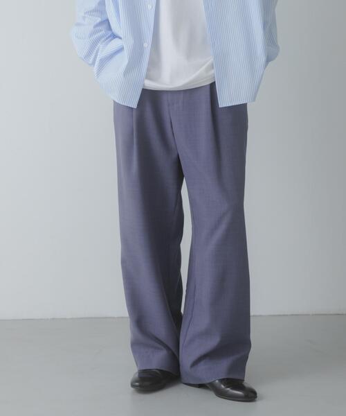 SENSE OF PLACE by URBAN RESEARCH（センスオブプレイスバイアーバンリサーチ）の「『UR TECH DRYLUXE』リネンライクワイドパンツ（その他パンツ・メンズ・ネイビー/パープル/ブラック・LARGE/MEDIUM）」の19枚目の写真
