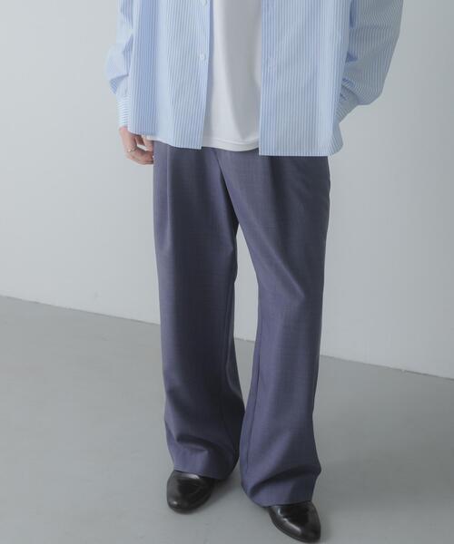 SENSE OF PLACE by URBAN RESEARCH（センスオブプレイスバイアーバンリサーチ）の「『UR TECH DRYLUXE』リネンライクワイドパンツ（その他パンツ・メンズ・ネイビー/パープル/ブラック・LARGE/MEDIUM）」の22枚目の写真