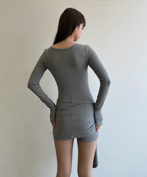 HEIREN（ヘイレーン）の「ウエストマークリブロンパース（つなぎ/オールインワン・レディース・グレー・FREE）」の16枚目の写真