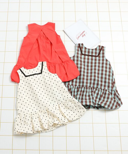 apres les cours（アプレレクール）の「【撥水加工】水陸両用バルーンワンピ（ワンピース・キッズ・チェック/ドット/レッド・80/90/100/110/120/130/140）」の17枚目の写真