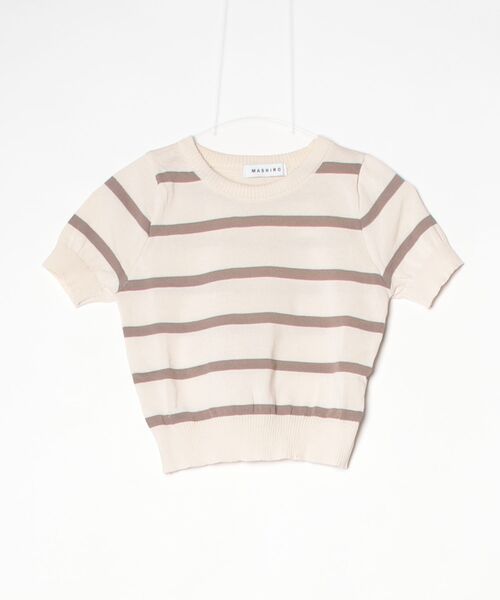 tunee（チュニー）の「レディース ショート丈ニット(BDS)（Tシャツ/カットソー・レディース・ベージュ/ネイビー/グリーン/ブラック・FREE）」の15枚目の写真