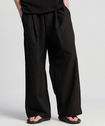 TENER（テネル）の「STストライプオープンワイドパンツブラック（その他パンツ）」