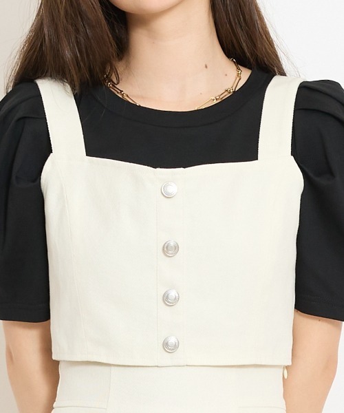 WILLSELECTION(ウィルセレクション)の「【セットアップ対応】ボタン付きデニムビスチェ(その他トップス・レディース・オフホワイト/ネイビー/ピンク・FREE)」の7枚目の写真