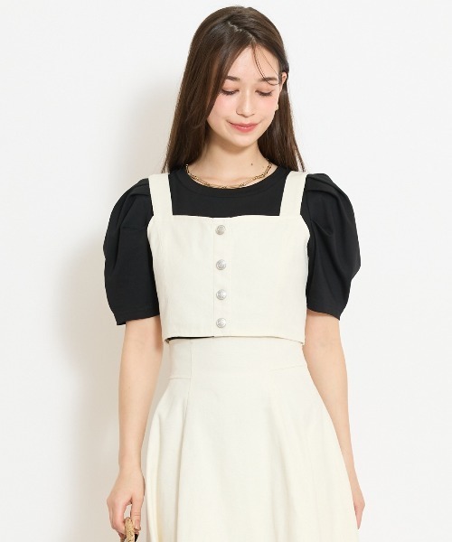 WILLSELECTION(ウィルセレクション)の「【セットアップ対応】ボタン付きデニムビスチェ(その他トップス・レディース・オフホワイト/ネイビー/ピンク・FREE)」の9枚目の写真