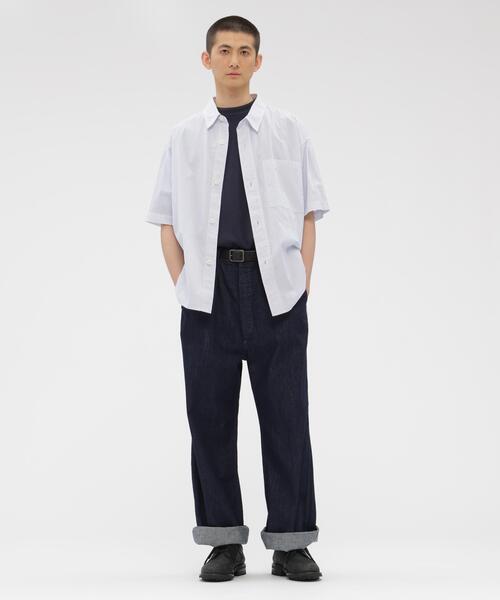 MHL.(エムエイチエル)の「YARN DYED COTTON VOILE(シャツ/ブラウス・メンズ・カーキ/ブルー・MEDIUM/LARGE/SMALL)」の3枚目の写真