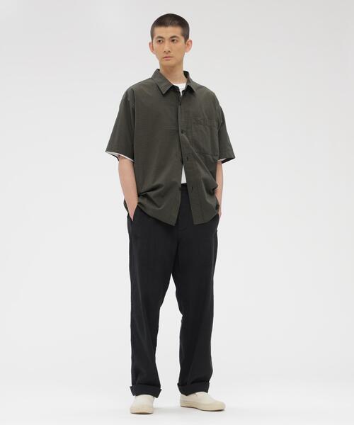 MHL.(エムエイチエル)の「YARN DYED COTTON VOILE(シャツ/ブラウス・メンズ・カーキ/ブルー・MEDIUM/LARGE/SMALL)」の6枚目の写真