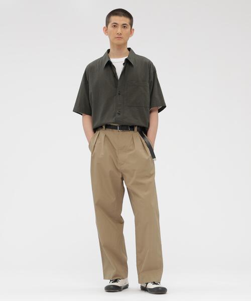 MHL.(エムエイチエル)の「YARN DYED COTTON VOILE(シャツ/ブラウス・メンズ・カーキ/ブルー・MEDIUM/LARGE/SMALL)」の7枚目の写真