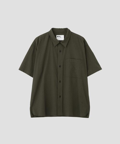 MHL.(エムエイチエル)の「YARN DYED COTTON VOILE(シャツ/ブラウス・メンズ・カーキ/ブルー・MEDIUM/LARGE/SMALL)」の10枚目の写真