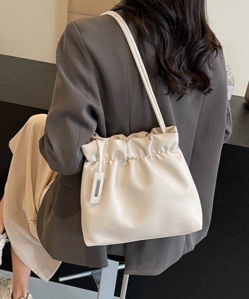 Miniministore(ミニミニストア)の「ギャザートートバッグ フリル肩掛けバッグ(トートバッグ・レディース・ピンク/キャメル/アイボリー/ブラック・FREE)」の10枚目の写真