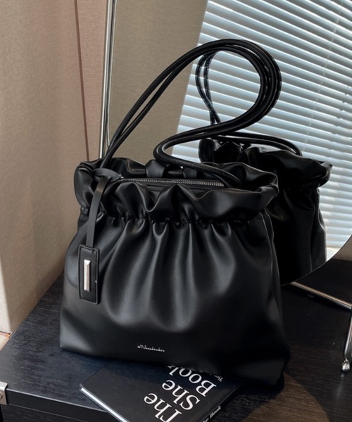 Miniministore(ミニミニストア)の「ギャザートートバッグ フリル肩掛けバッグ(トートバッグ・レディース・ピンク/キャメル/アイボリー/ブラック・FREE)」の17枚目の写真