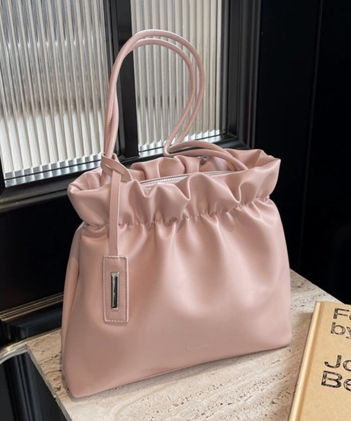 Miniministore(ミニミニストア)の「ギャザートートバッグ フリル肩掛けバッグ(トートバッグ・レディース・ピンク/キャメル/アイボリー/ブラック・FREE)」の20枚目の写真