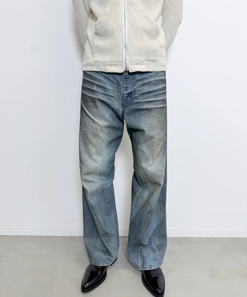 NVRFRGT（ネヴァーフォーゲット）の「3D TWISTED WIDE LEG JEANS（デニムパンツ・メンズ・インディゴブルー・1/2/3）」の9枚目の写真