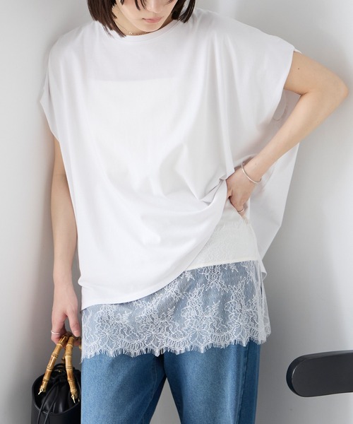 Aunely（オーネリー）の「【Aunely】洗練　サテンレースレイヤードキャミ＜YOSOOIシリーズ＞（キャミソール・レディース・ブラウン/アイボリー/ブラック・M/L）」の11枚目の写真