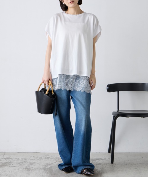 Aunely（オーネリー）の「【Aunely】洗練　サテンレースレイヤードキャミ＜YOSOOIシリーズ＞（キャミソール・レディース・ブラウン/アイボリー/ブラック・M/L）」の12枚目の写真