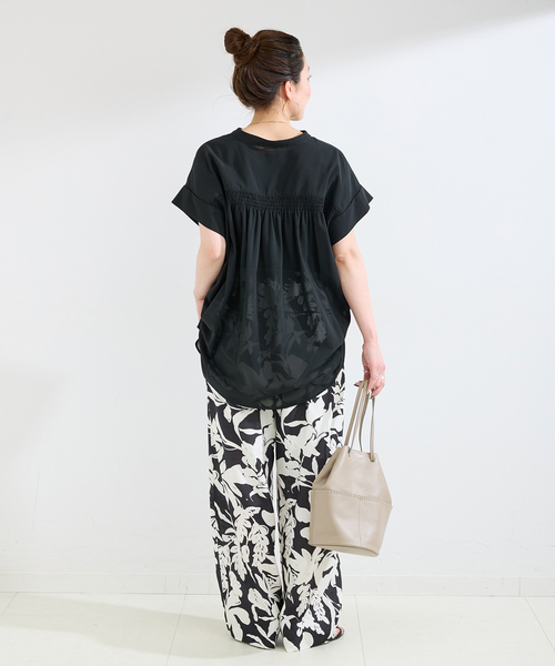 B.C STOCK(ベーセーストック)の「手洗い可 / スタンドスキッパーチュニックシャツ(シャツ/ブラウス・レディース・ホワイト/ホワイト系その他/ブラック/ライトブルー・FREE)」の7枚目の写真