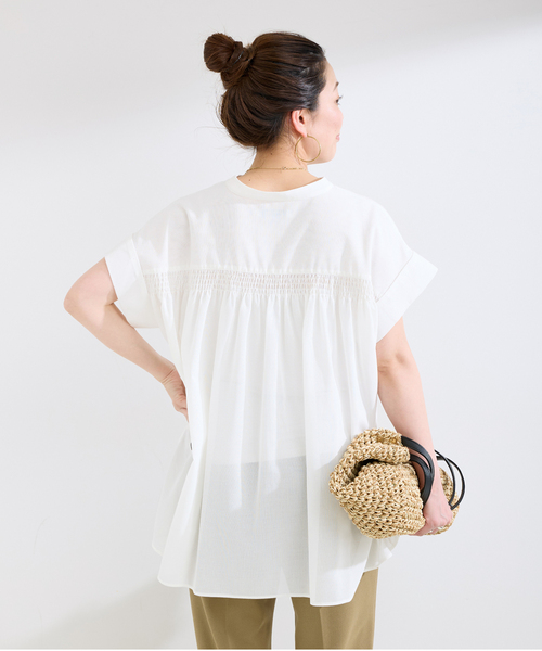 B.C STOCK(ベーセーストック)の「手洗い可 / スタンドスキッパーチュニックシャツ(シャツ/ブラウス・レディース・ホワイト/ホワイト系その他/ブラック/ライトブルー・FREE)」の16枚目の写真