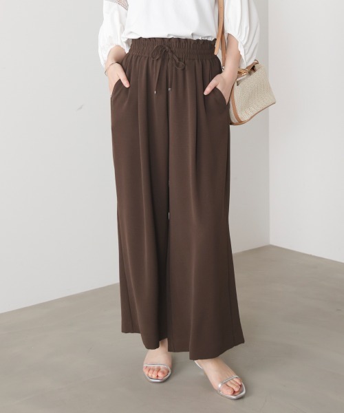 Bou Jeloud(ブージュルード)の「麻ライクリラックスパンツ(その他パンツ・レディース・ブラック/ブルー/ホワイト系その他/ブラウン/ピンク・FREE)」の3枚目の写真
