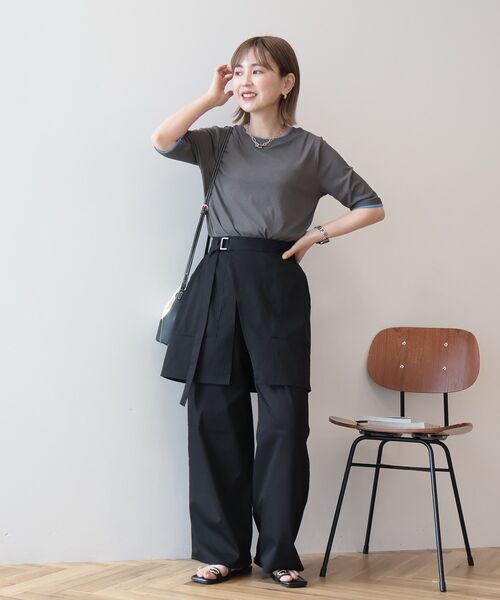 AMERICAN HOLIC(アメリカンホリック)の「シアーリブ配色プルオーバー(Tシャツ/カットソー・レディース・レッド/チャコールグレー/オフホワイト/ネイビー・L/M)」の20枚目の写真