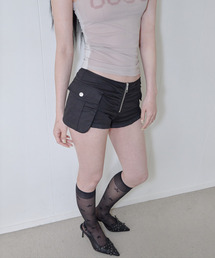 Big Pocket Frill Shorts / Black