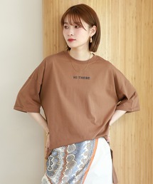 C/Nプレーティンロゴ刺繍スリット入りチュニック 半端袖