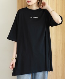 C/Nプレーティンロゴ刺繍スリット入りチュニック 半端袖