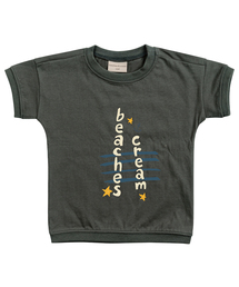 アンカー レタリング 半袖Tシャツ-チャコール
