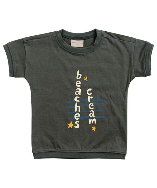 BEACHESAND CREAM KIDS(ビーチスアンドクリームキッズ)の「アンカー レタリング 半袖Tシャツ-チャコール(Tシャツ/カットソー・レディース・チャコール・SMALL/MEDIUM/LARGE)」の1枚目の写真