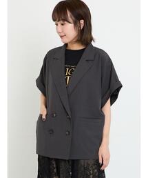 レディースのノーカラージャケット（グレー/灰色系）ファッション通販