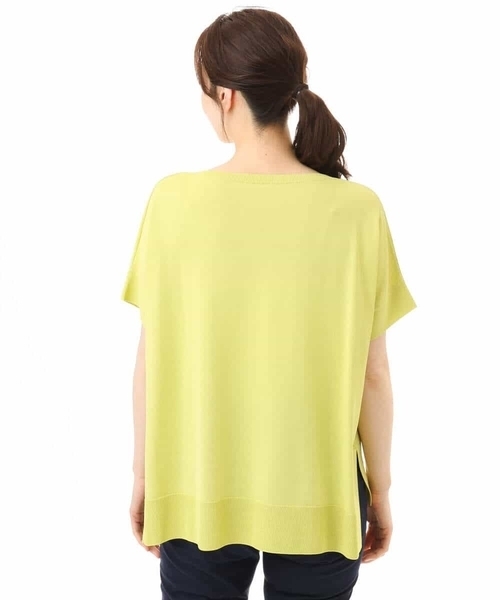MK MICHEL KLEIN（エムケーミッシェルクラン）の「[UVカット/接触冷感/洗える]Vネックニットプルオーバー（ニット/セーター・レディース・レモンイエロー/ネイビー/ブルー/ホワイト・38）」の9枚目の写真