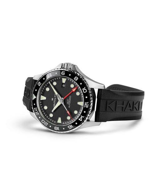 HAMILTON（ハミルトン）の「HAMILTON [ハミルトン] 腕時計 Khaki Navy （カーキ ネイビー） Scuba GMT 自動巻き 43MM ブラック×ブラック（アナログ腕時計・メンズ・ブラック・FREE）」の3枚目の写真
