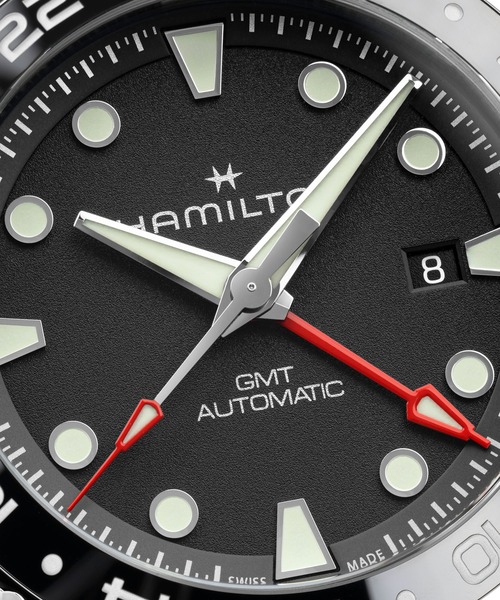 HAMILTON（ハミルトン）の「HAMILTON [ハミルトン] 腕時計 Khaki Navy （カーキ ネイビー） Scuba GMT 自動巻き 43MM ブラック×ブラック（アナログ腕時計・メンズ・ブラック・FREE）」の5枚目の写真