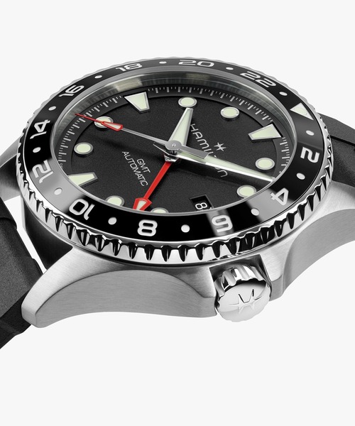 HAMILTON（ハミルトン）の「HAMILTON [ハミルトン] 腕時計 Khaki Navy （カーキ ネイビー） Scuba GMT 自動巻き 43MM ブラック×ブラック（アナログ腕時計・メンズ・ブラック・FREE）」の6枚目の写真