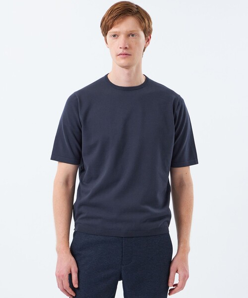 MACKINTOSH PHILOSOPHY(マッキントッシュ フィロソフィー)の「クルーネックニットT 16Gプレーティング天竺(Tシャツ/カットソー・メンズ・チャコールグレー/ブルー系その他2/ピンク系その他2/ダークネイビー・40/38)」の2枚目の写真