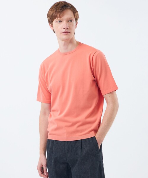 MACKINTOSH PHILOSOPHY(マッキントッシュ フィロソフィー)の「クルーネックニットT 16Gプレーティング天竺(Tシャツ/カットソー・メンズ・チャコールグレー/ブルー系その他2/ピンク系その他2/ダークネイビー・40/38)」の4枚目の写真