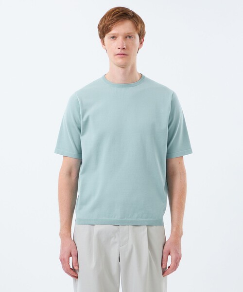 MACKINTOSH PHILOSOPHY(マッキントッシュ フィロソフィー)の「クルーネックニットT 16Gプレーティング天竺(Tシャツ/カットソー・メンズ・チャコールグレー/ブルー系その他2/ピンク系その他2/ダークネイビー・40/38)」の9枚目の写真