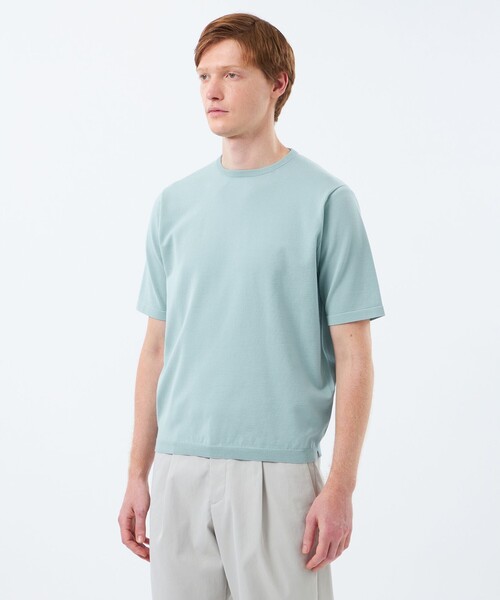 MACKINTOSH PHILOSOPHY(マッキントッシュ フィロソフィー)の「クルーネックニットT 16Gプレーティング天竺(Tシャツ/カットソー・メンズ・チャコールグレー/ブルー系その他2/ピンク系その他2/ダークネイビー・40/38)」の10枚目の写真