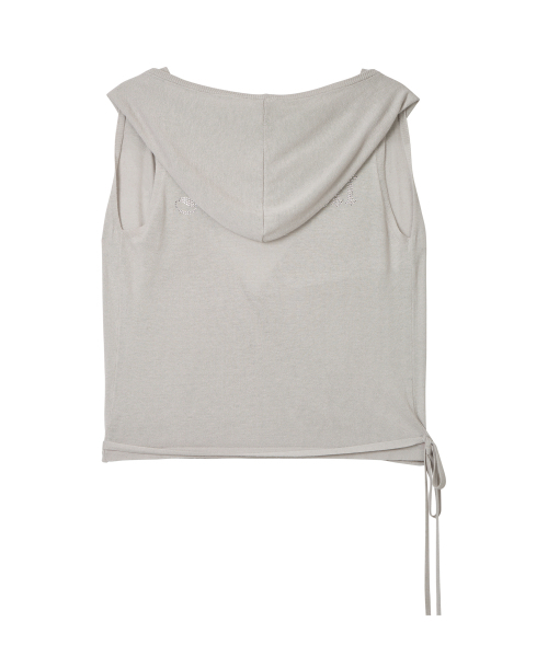 ERER(エルエル)の「Hotfix hooded Sleeveless knit Melange Gray(Tシャツ/カットソー・レディース・ライトグレー・F)」の8枚目の写真