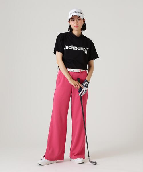 Jack Bunny!!（ジャックバニー）の「【Jack Bunny!!】ハイストレッチ変形メッシュ半袖モックネックカットソー（Tシャツ/カットソー・レディース・ブラック/ホワイト・LARGE/MEDIUM/SMALL）」の3枚目の写真