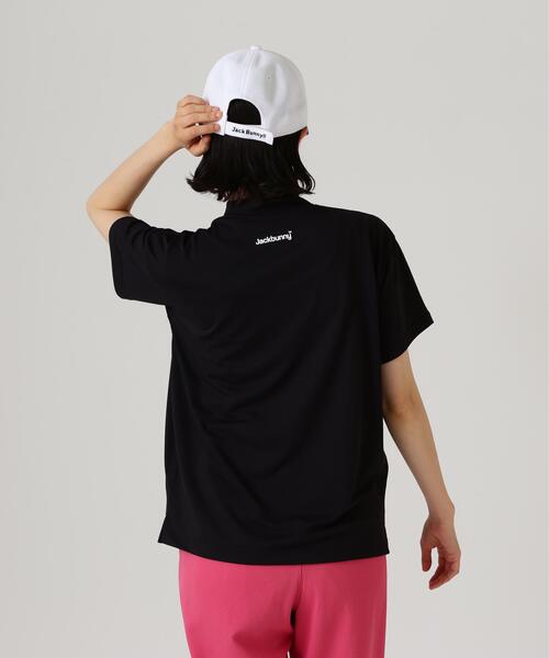 Jack Bunny!!（ジャックバニー）の「【Jack Bunny!!】ハイストレッチ変形メッシュ半袖モックネックカットソー（Tシャツ/カットソー・レディース・ブラック/ホワイト・LARGE/MEDIUM/SMALL）」の5枚目の写真