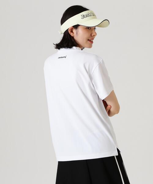 Jack Bunny!!（ジャックバニー）の「【Jack Bunny!!】ハイストレッチ変形メッシュ半袖モックネックカットソー（Tシャツ/カットソー・レディース・ブラック/ホワイト・LARGE/MEDIUM/SMALL）」の11枚目の写真