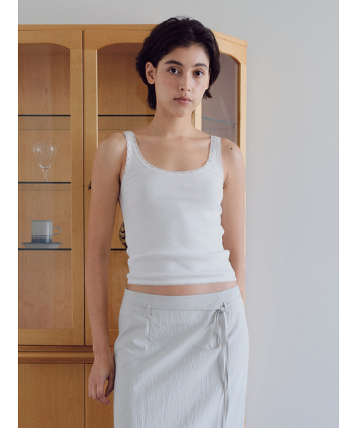 BAIE OUD(ベイウード)の「U-neck lace sleeveless_white(Tシャツ/カットソー・レディース・その他・FREE)」の1枚目の写真