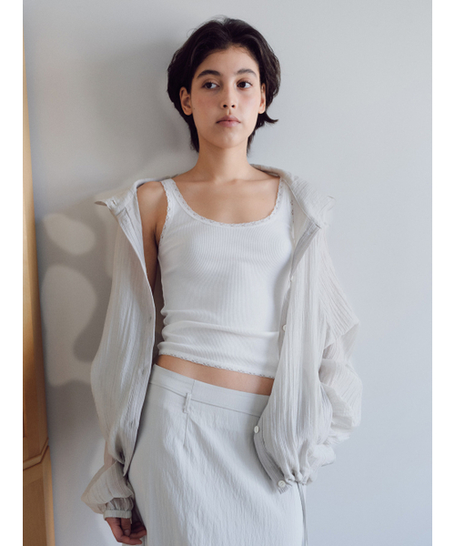 BAIE OUD(ベイウード)の「U-neck lace sleeveless_white(Tシャツ/カットソー・レディース・その他・FREE)」の2枚目の写真
