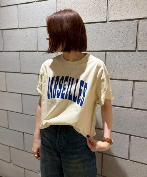 Scrap Book（スクラップブック）の「【ALL HOURS】6.5OZ FINE COMA MARSEILLES（Tシャツ/カットソー・レディース・ホワイト/グレー系その他/パープル系その他・1）」の2枚目の写真